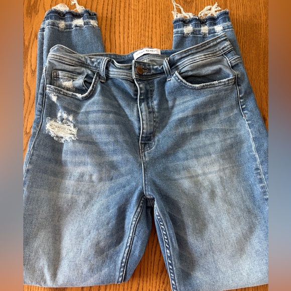 Flying Monkey Light Blue distressed Denim Jeans - Picture 2 of 6